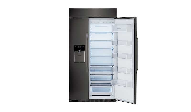 LG STUDIO – Réfrigérateur côte-à-côte de 42 po en acier inoxydable noir avec distributeur d’eau et de glaçons, d’une très grande capacité de 26 pi³, LSSB2696BD