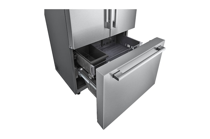 Vue du tiroir du congélateur