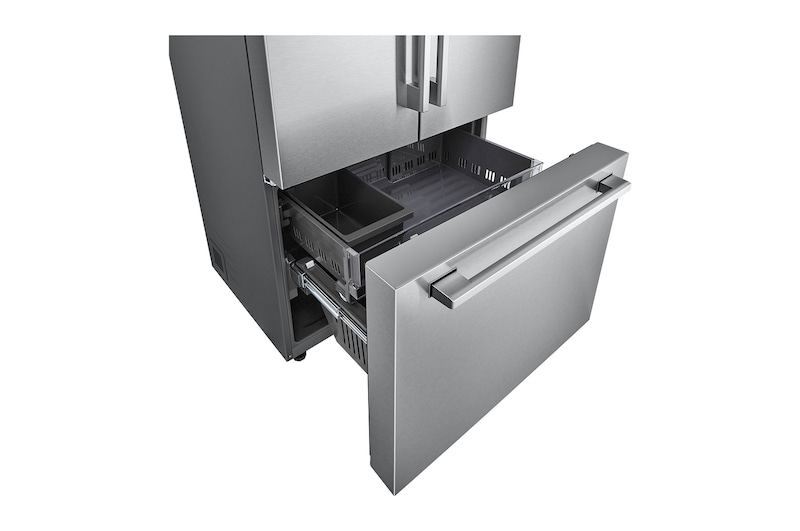 Vue du tiroir du congélateur