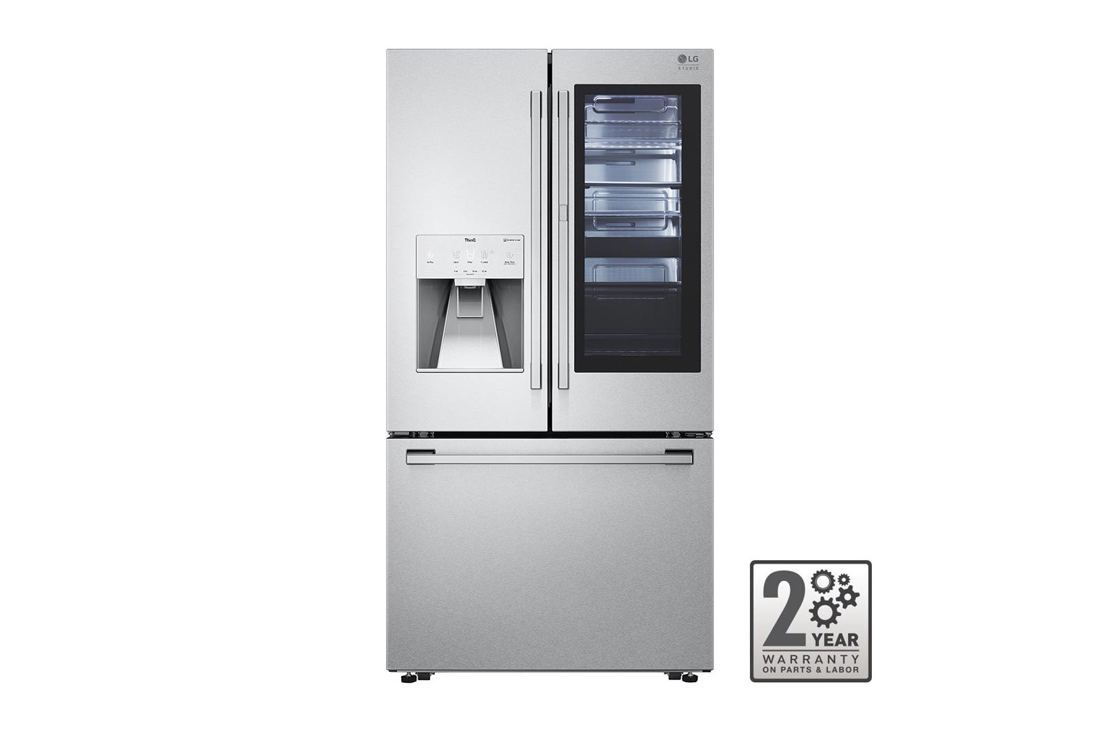 LG Réfrigérateur intelligent LG STUDIO de 24 pi³ à profondeur de comptoir et à grande capacité, avec InstaView<sup>MD</sup>, Porte dans la porte<sup>MD</sup> et machine à glaçons Craft Ice<sup>MC</sup>, SRFVC2416S