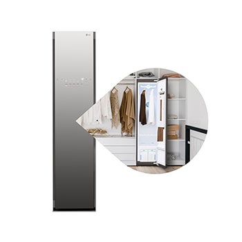 Vue avant de Armoire à vapeur LG Styler🅫 | 3 Cintres, Argent S3MFBN
