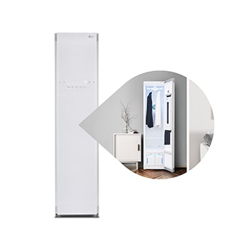 Vue avant de Armoire à vapeur LG Styler🅫 | 3 Cintres, Blanc S3WFBN