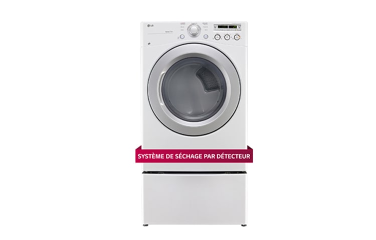 Vue avant de Sécheuse à gaz super grande capacité de 7,3 pi 3 avec séchage par détecteur DLG3051W