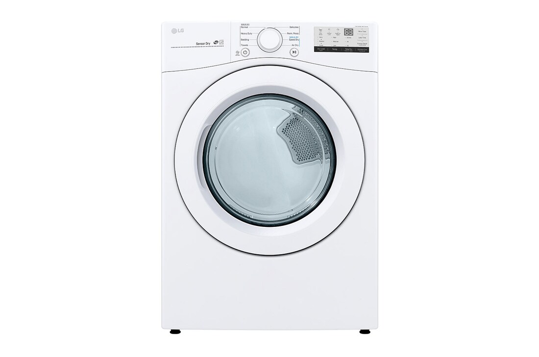 LG Sécheuse électrique à chargement frontal à hyper grande capacité dotée de l’AI ThinQ<sup>MD</sup> de 7,4 pi³ , DLE3400W