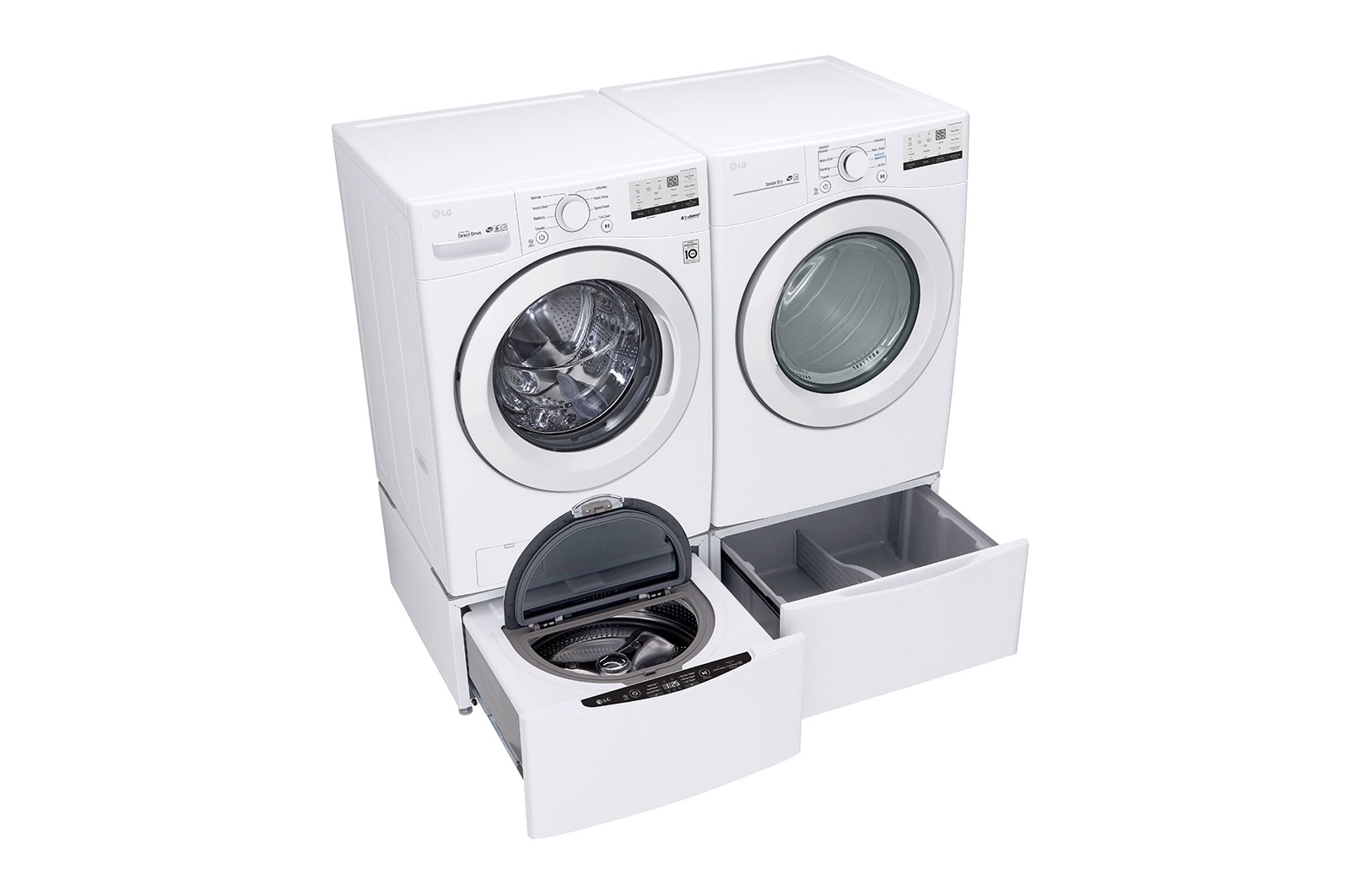 LG Sécheuse électrique à chargement frontal à hyper grande capacité dotée de l’AI ThinQ<sup>MD</sup> de 7,4 pi³ , DLE3400W