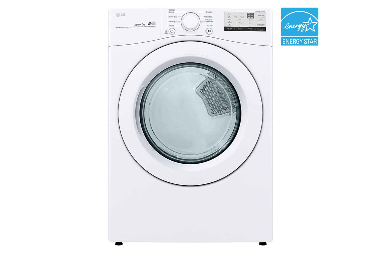 Vue avant de Sécheuse électrique à super grande capacité de 7,4 pi³, Sensor Dry🅪  DLE3400W
