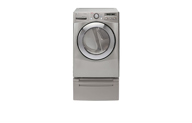 Vue avant de Nouvelle Sécheuse SteamDryer™ à très grande capacité de LG (7,3 pi3) DLEX2501V