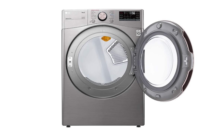 Vue latérale du LG Sécheuse élec. de 7,4 pi³, TurboSteam🅫, AI Sensor Dry🅫, Wi-Fi - DLEX3850V