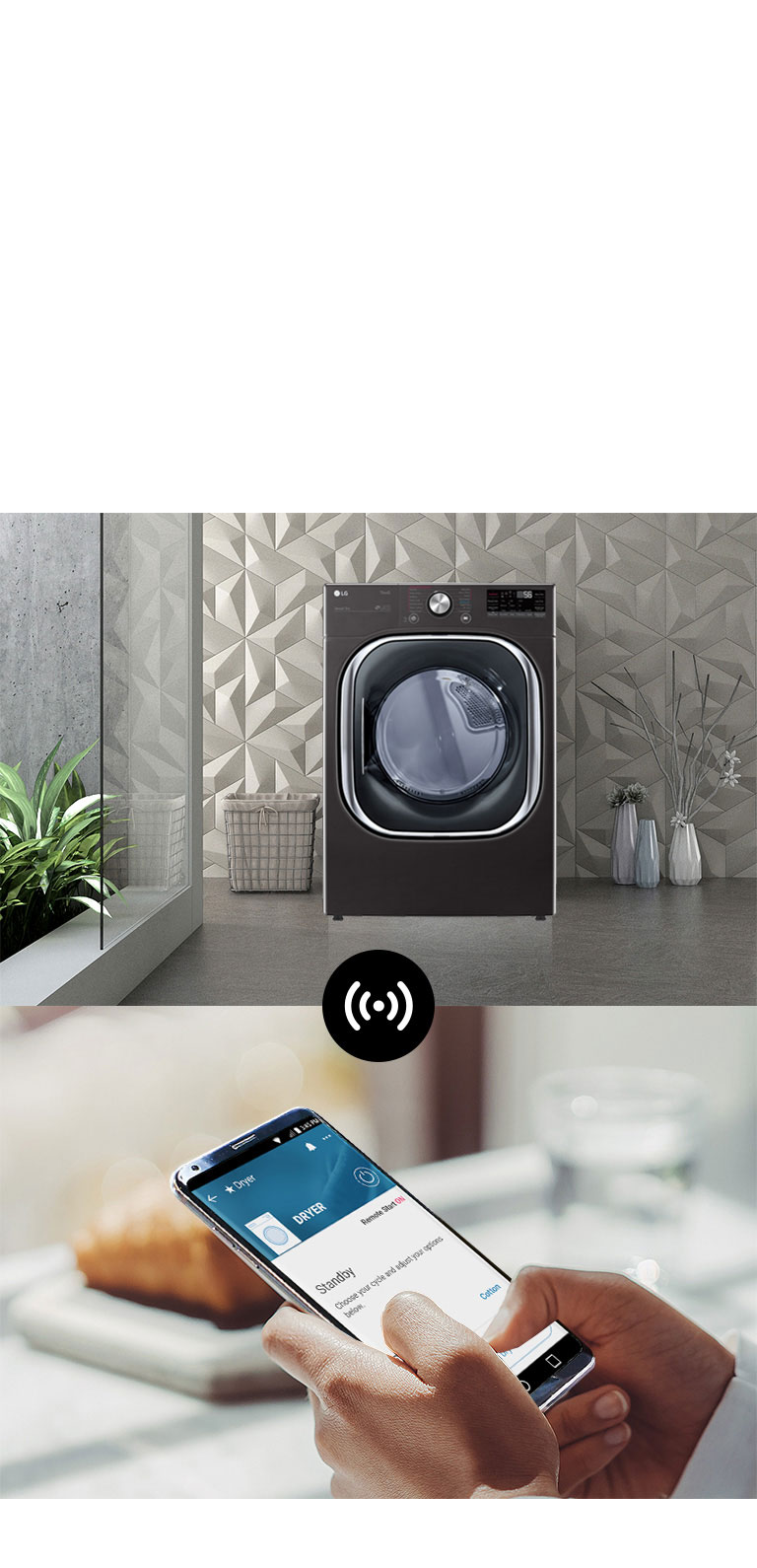 La vie intelligente commence avec ThinQMD : Qu’il s’agisse de partir vos brassées à distance ou de télécharger des cycles supplémentaires, votre sécheuse est devenue plus intelligente. Interagissez facilement avec votre appareil et accédez aux dernières innovations grâce à la connectivité Wi-Fi.