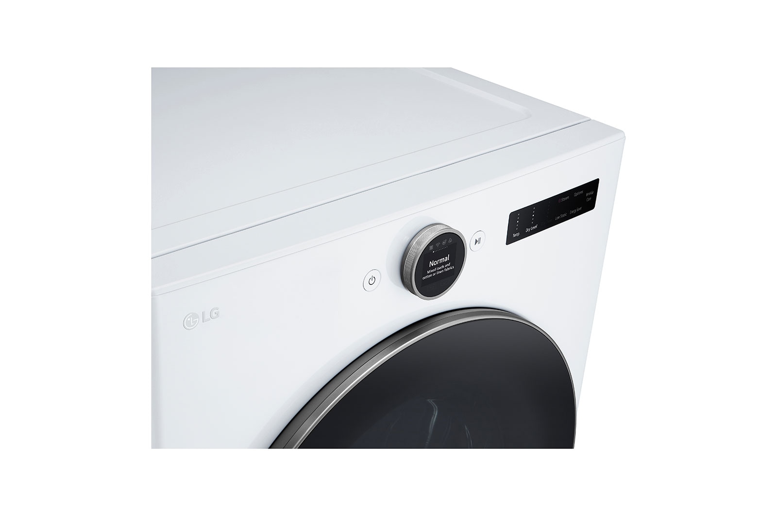LG Sécheuse électrique à chargement frontal intelligente à super grande capacité de 7,4 pi³ avec séchage par détecteur et technologie à la vapeur,  homologuée ENERGY STAR<sup>MD</sup>, DLEX5500W