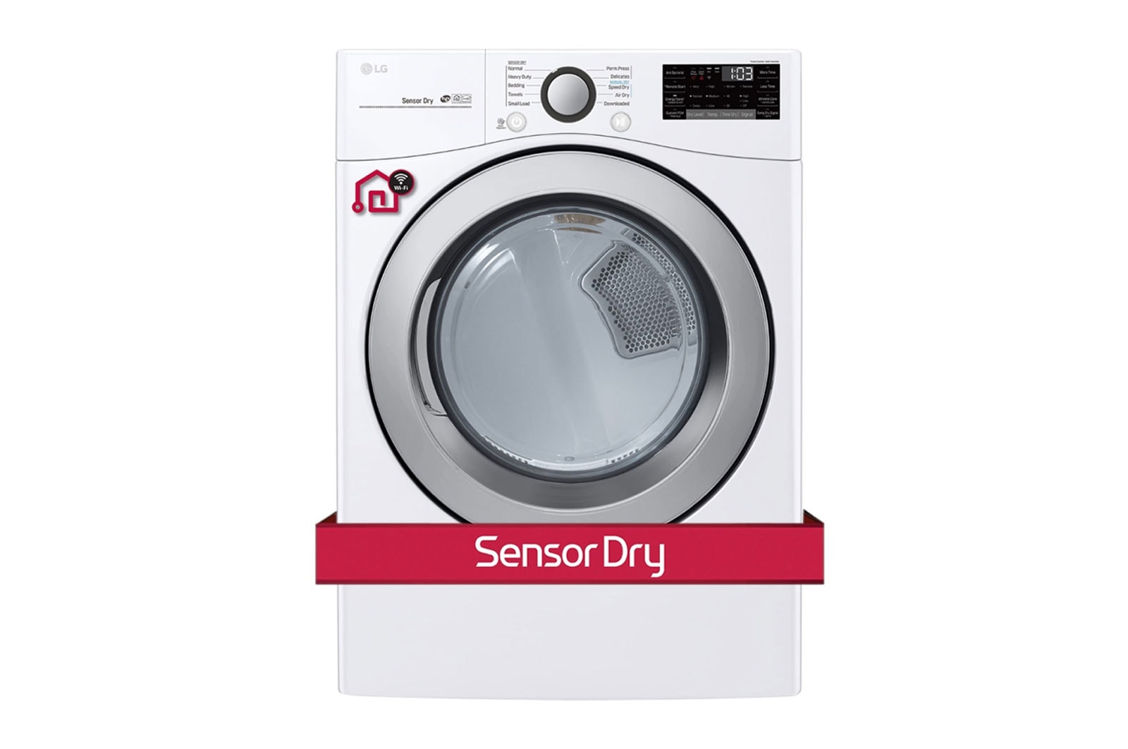 Vue avant de Sécheuse au gaz intelligente à ultra grande capacité (7,4 pi³) prenant en charge le <br />Wi-Fi DLG3501W