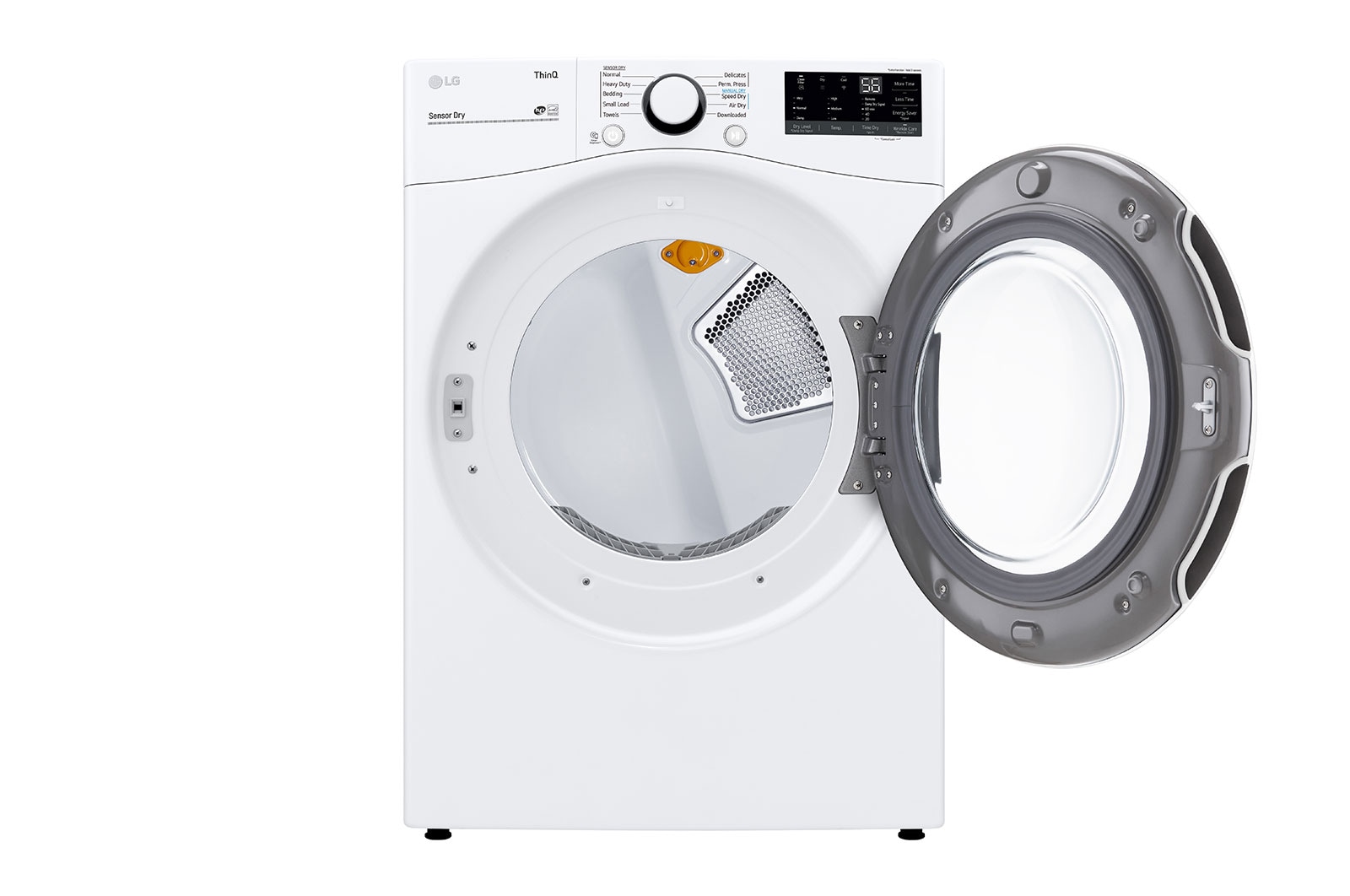 Vue latérale du LG Sécheuse au gaz de 7,4 pi³, séchage par détecteur, Wi-Fi, SmartDiagnosis🅪 - DLG3601W