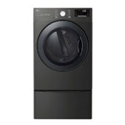 Vue avant de Sécheuse intelligente au gaz et à l’électricité avec Wi-Fi et TurboSteam<sup>MC</sup> de 7,4 pi³ DLGX3901B