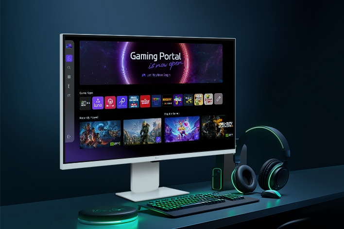 L’écran du LG Smart Monitor affiche l’interface des applications de jeu.