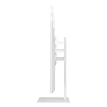 side view of the monitor moving downwards for height adjustment