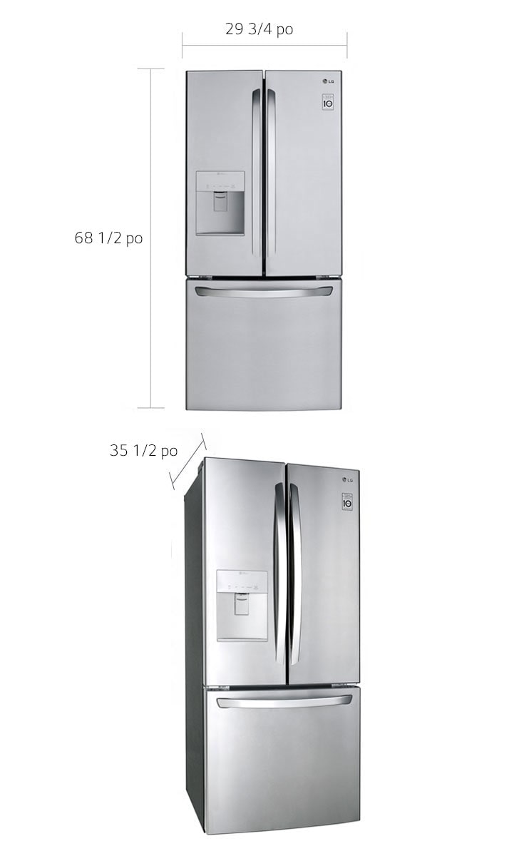 LG Réfrigérateur de 30 po d'une capacité de 21,8 pi3, doté d'une