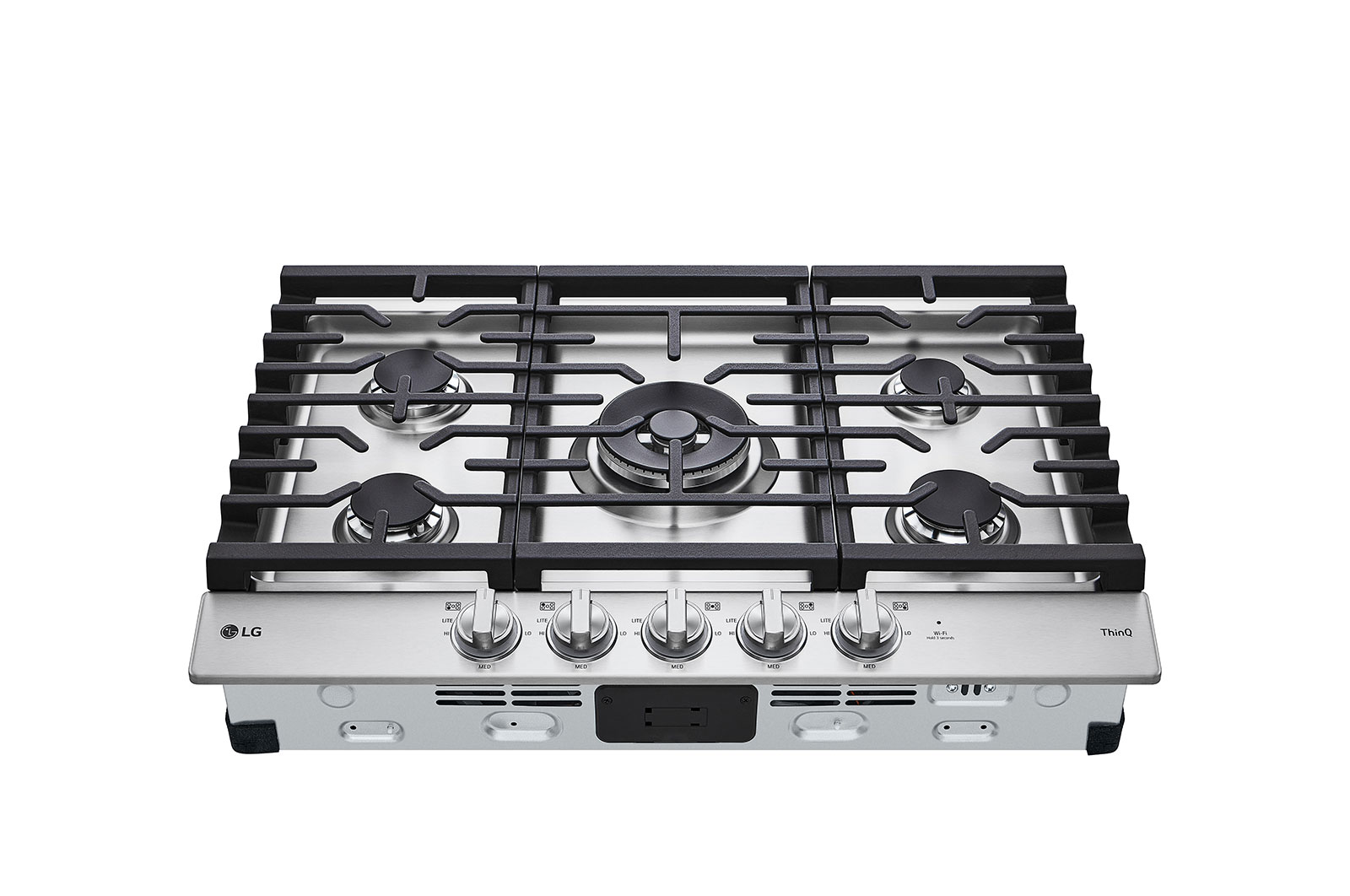 LG Surface de cuisson au gaz intelligente de 30 po avec brûleur double UltraHeat<sup>MC</sup> de 22,000 BTU et boutons à DEL, CBGJ3027S