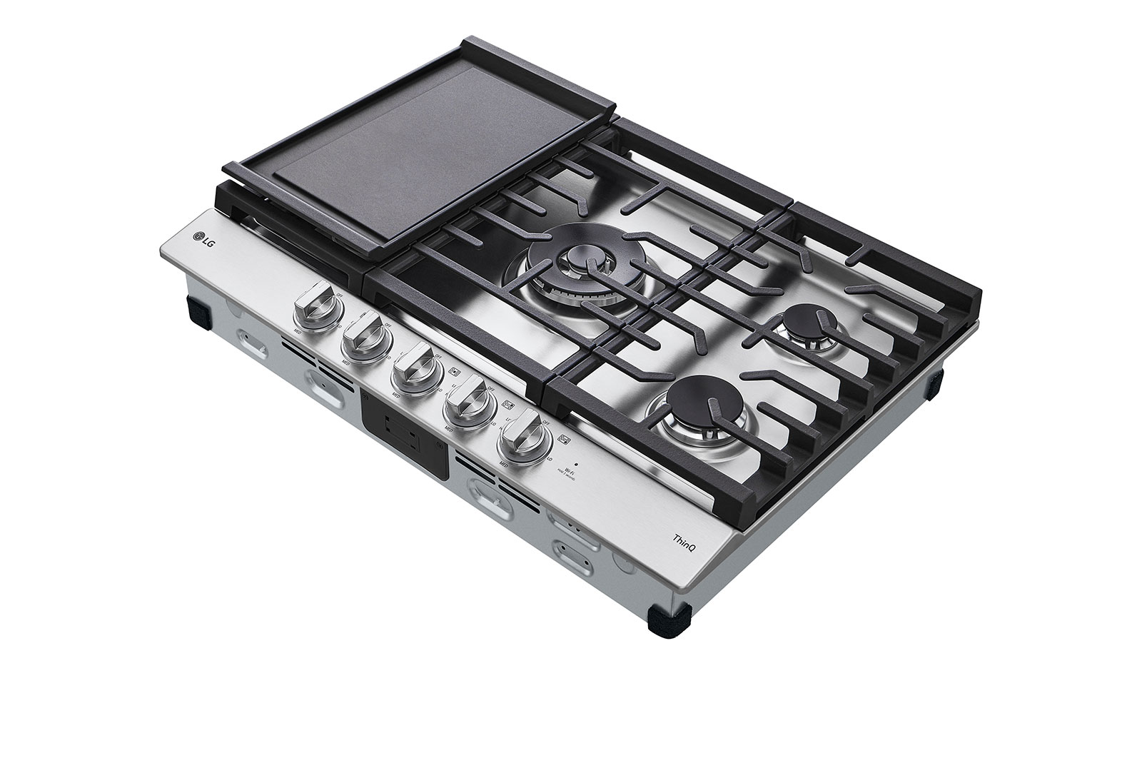 LG Surface de cuisson au gaz intelligente de 30 po avec brûleur double UltraHeat<sup>MC</sup> de 22,000 BTU et boutons à DEL, CBGJ3027S