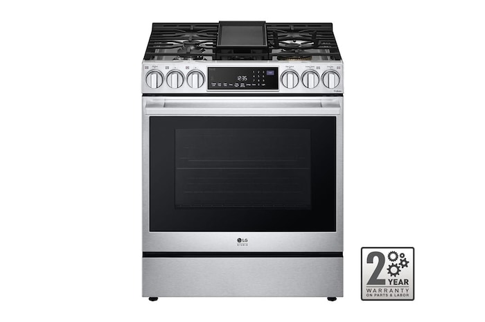 LG Cuisinière au gaz encastrable de 6,3 pi³ avec les technologies InstaView<sup>MD</sup>, ProBake Convection<sup>MD</sup> et Air Fry de LG STUDIO, LSGS6338F