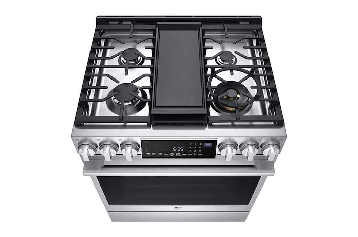 LG Cuisinière au gaz encastrable de 6,3 pi³ avec les technologies InstaView<sup>MD</sup>, ProBake Convection<sup>MD</sup> et Air Fry de LG STUDIO, LSGS6338F