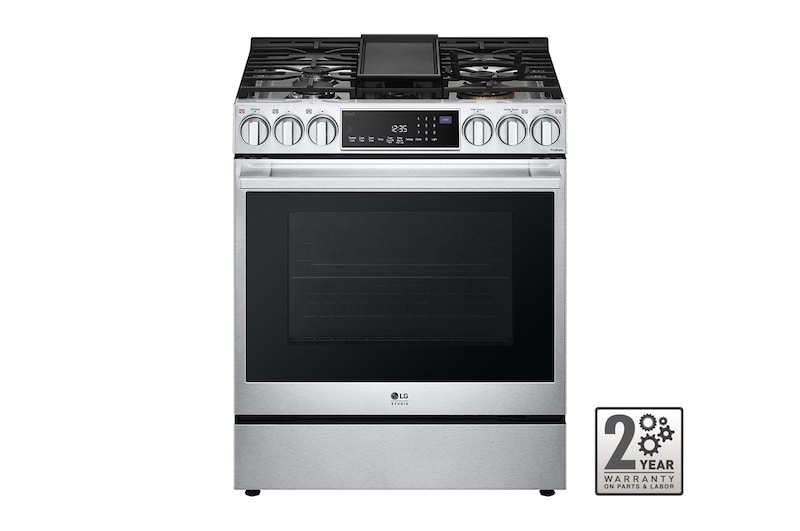 LG Cuisinière au gaz encastrable de 6,3 pi³ avec les technologies InstaView<sup>MD</sup>, ProBake Convection<sup>MD</sup> et Air Fry de LG STUDIO, LSGS6338F