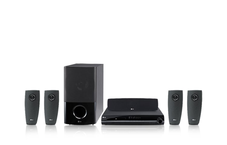 Vue avant de Sortie audio de 1 000 W, 5 enceintes satellites, 1 entrée HDMI, station d&#39;accueil directe pour iPod HT904SA