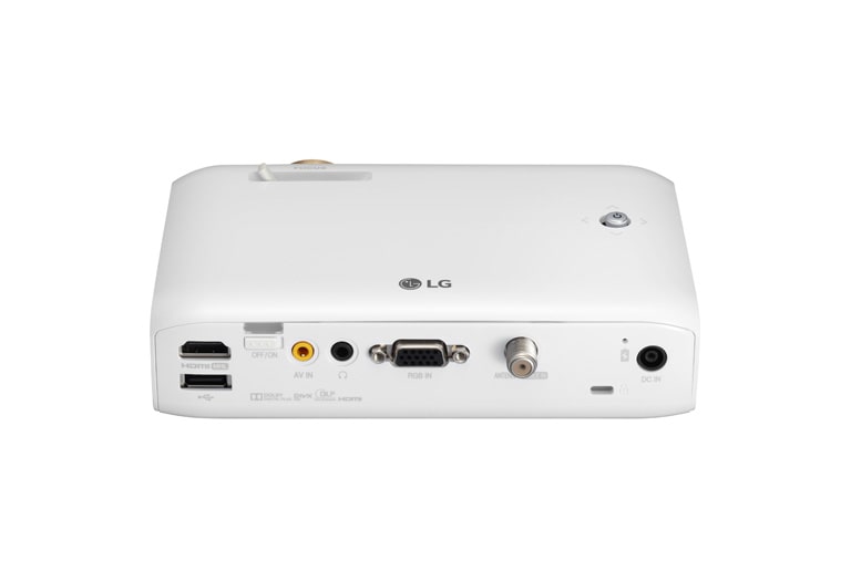 LG Projecteur DEL Minibeam avec pile intégrée, sortie du son Bluetooth et fonction de partage d’écran, PH550