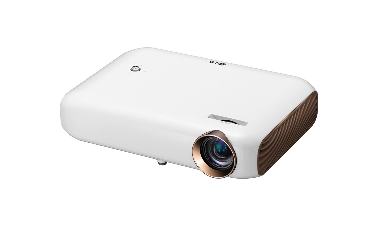 Vue avant de Projecteur DEL Minibeam de 1500 lumens avec fonction de partage d’écran et sortie du son Bluetooth PW1500