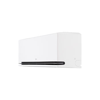 LG air conditioner with Proactive Energy Control feature. A smartphone shows an energy graph with a red alert, managing cooling and limits. Text: 'Proactive energy control. Smart control helps manage cooling and sets energy limits.'