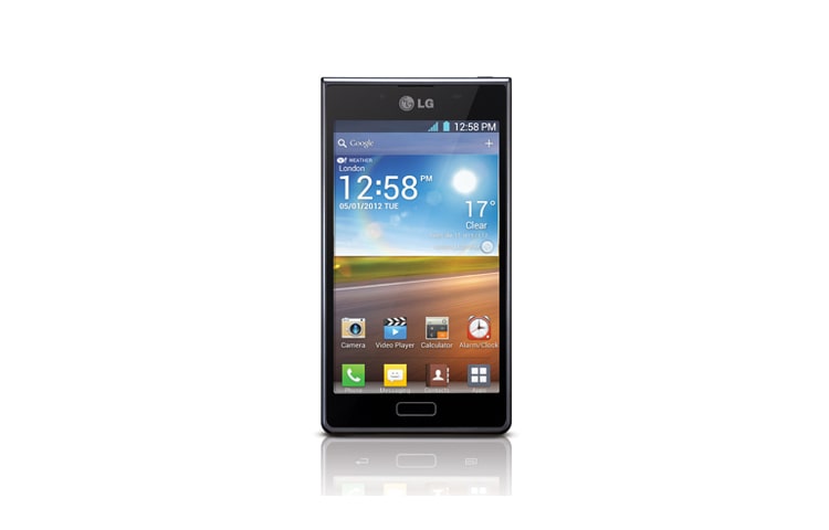 Vue avant de Intelligent, élégant, mince et efficace : le LG Optimus L7. LG-P705G