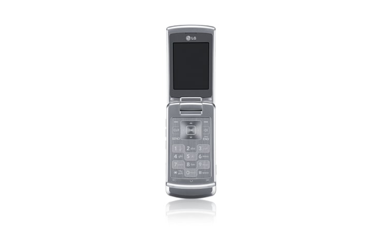Vue avant de Le connecteur pour carte d&#39;extension de mémoire MicroSMC emmagasine la musique, les images et les vidéos, la sonnerie polyphonique à 72 accords et la technologie sans fil Bluetooth® stéréo. LG8700