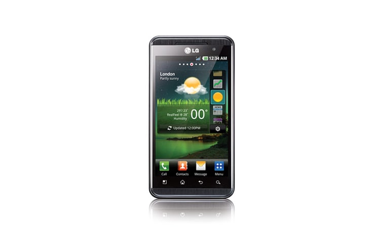 Vue avant de LG Optimus 3D | Une performance supérieure avec la configuration « trois fois doublée » et le summum de l&#39;expérience 3D LGP925G