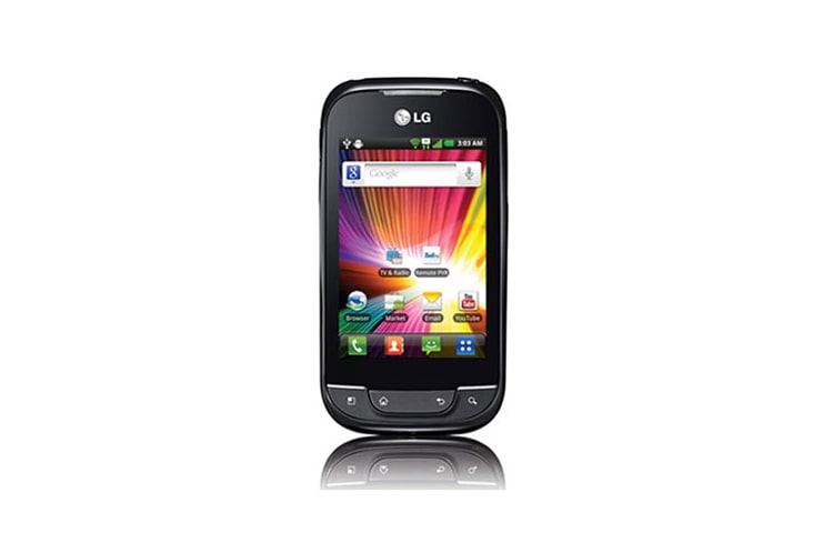Vue avant de Optimus Net |Téléphone intelligent Android compact et abordable à écran tactile P690B