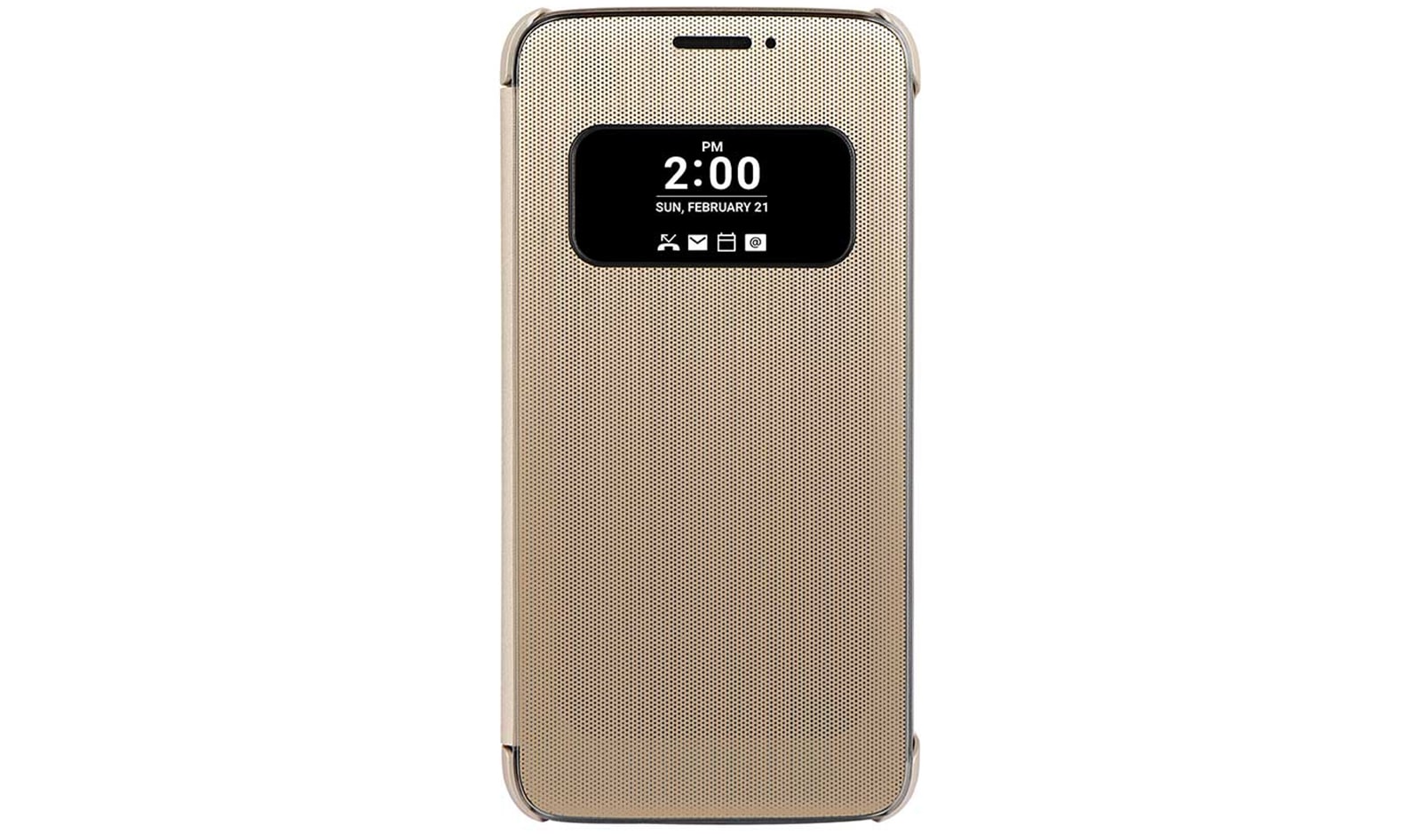 Vue avant de Étui Quick Cover du LG G5 - Or CFV-160 Or