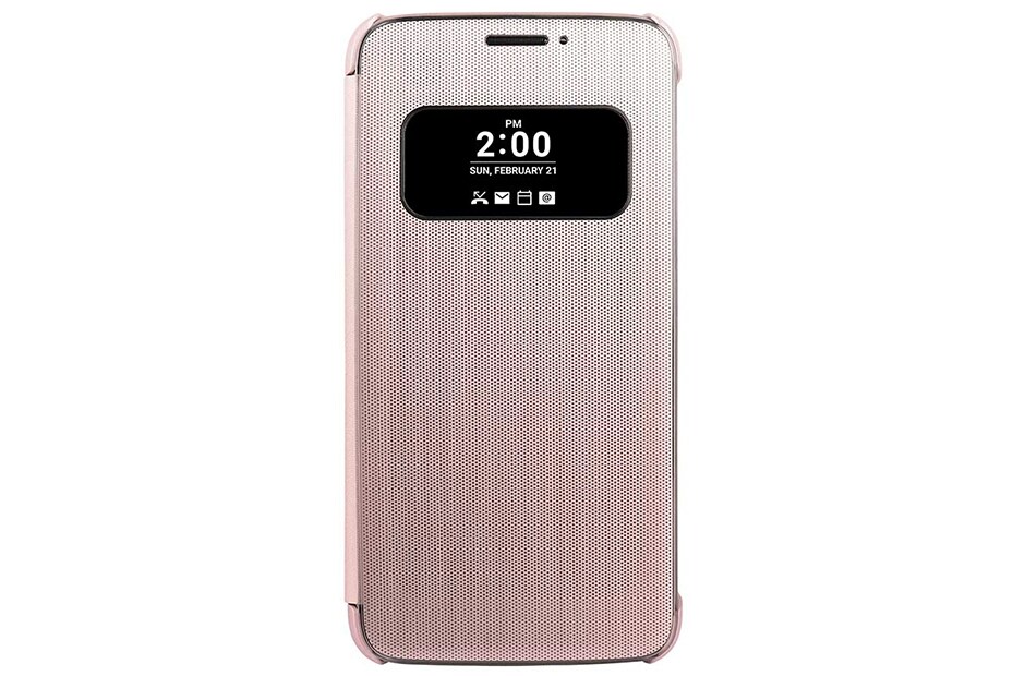 Vue avant de Étui Quick Cover du LG G5 - Rose CFV-160 Rose