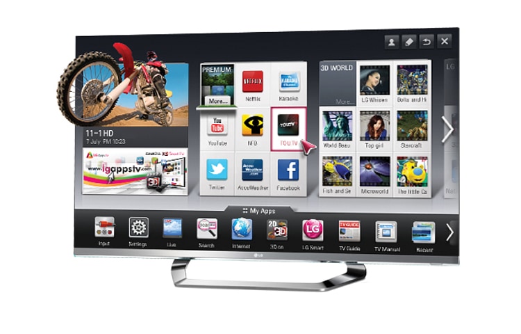 LG TV 55 pouces | Smart 3D TV | DEL Plus | 6 paires de lunettes Cinema 3D | TruMotion 240Hz, 55LM8600