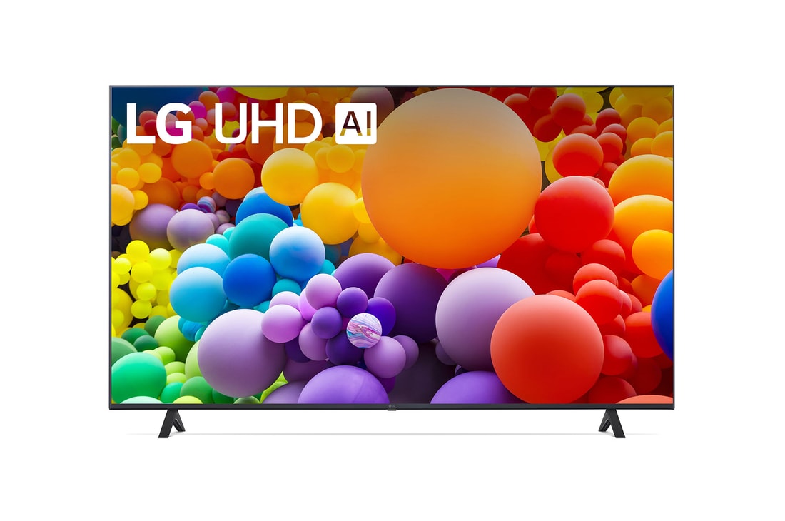 Vue avant du téléviseur LG UHD, UT70
