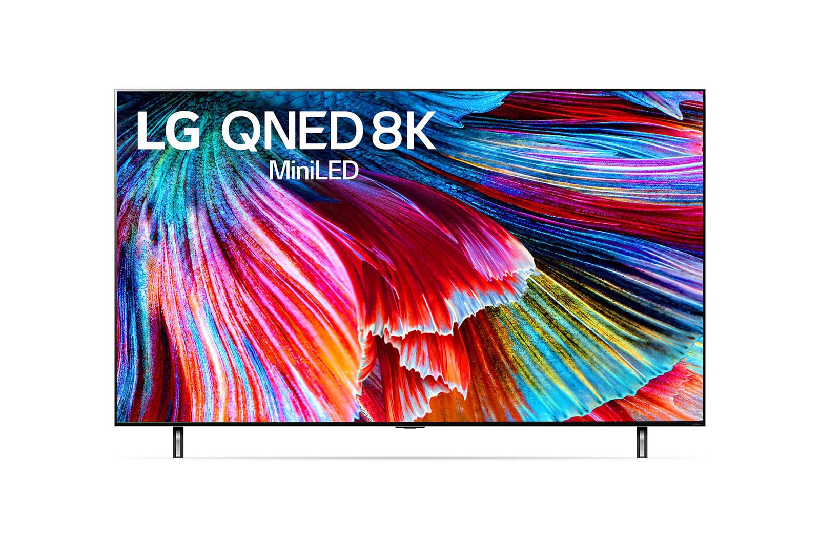 Une vue de face du téléviseur QNED de LG