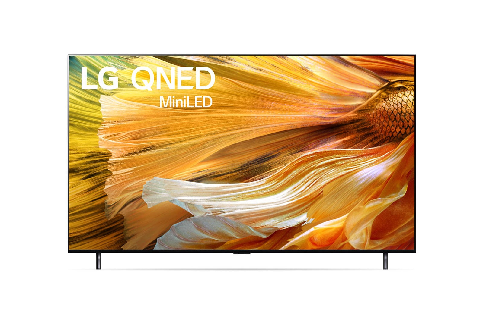 Une vue de face du téléviseur QNED de LG