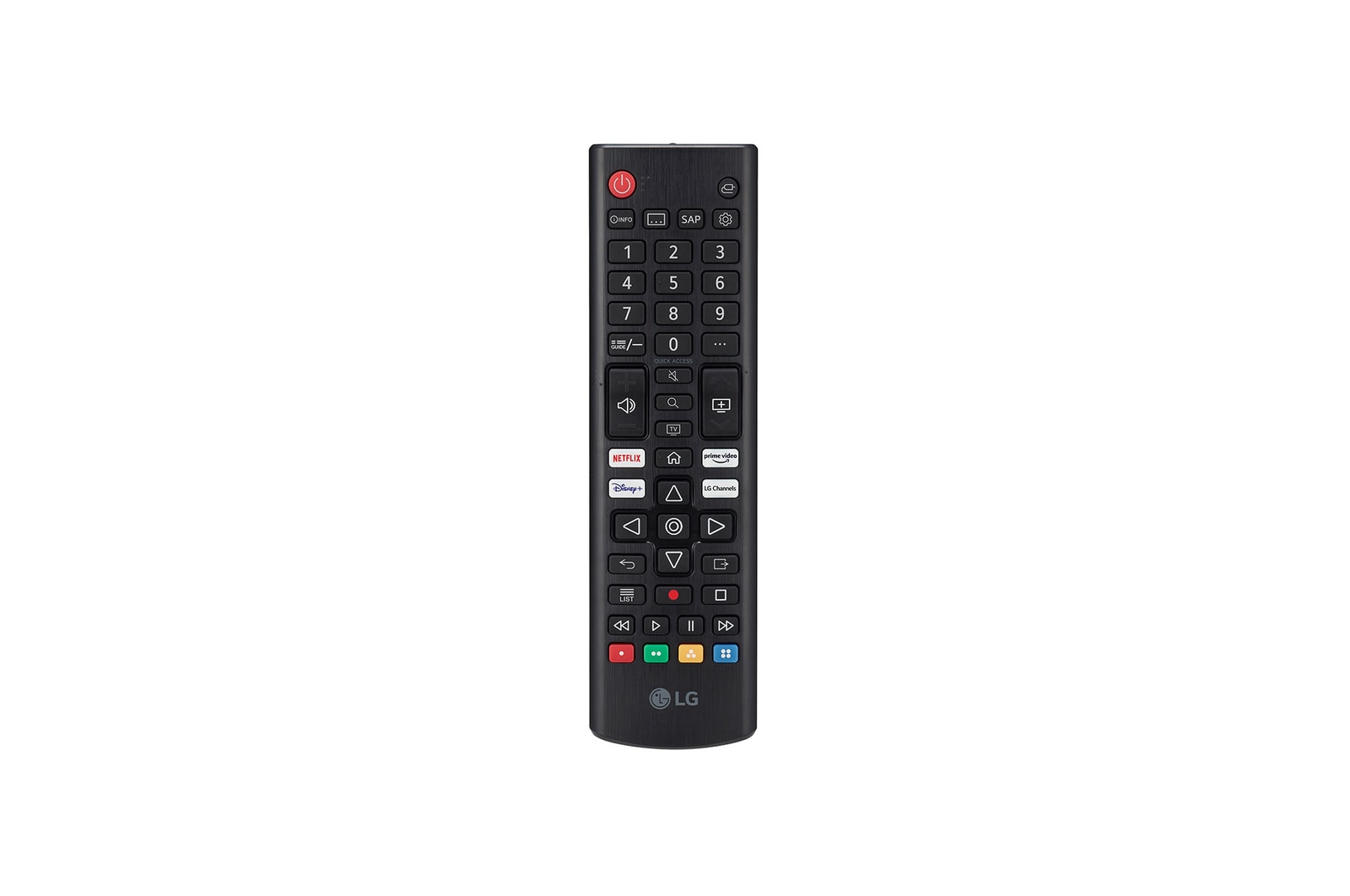 Front view of remote
