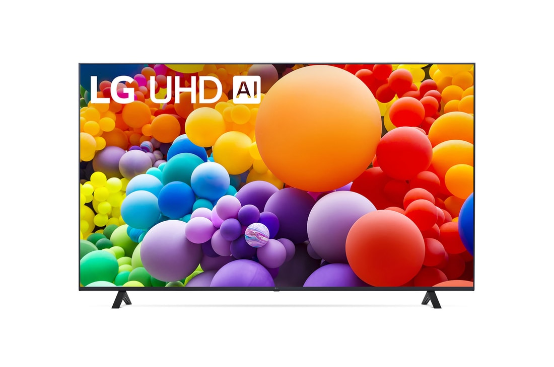 Vue avant du téléviseur LG UHD, UT70
