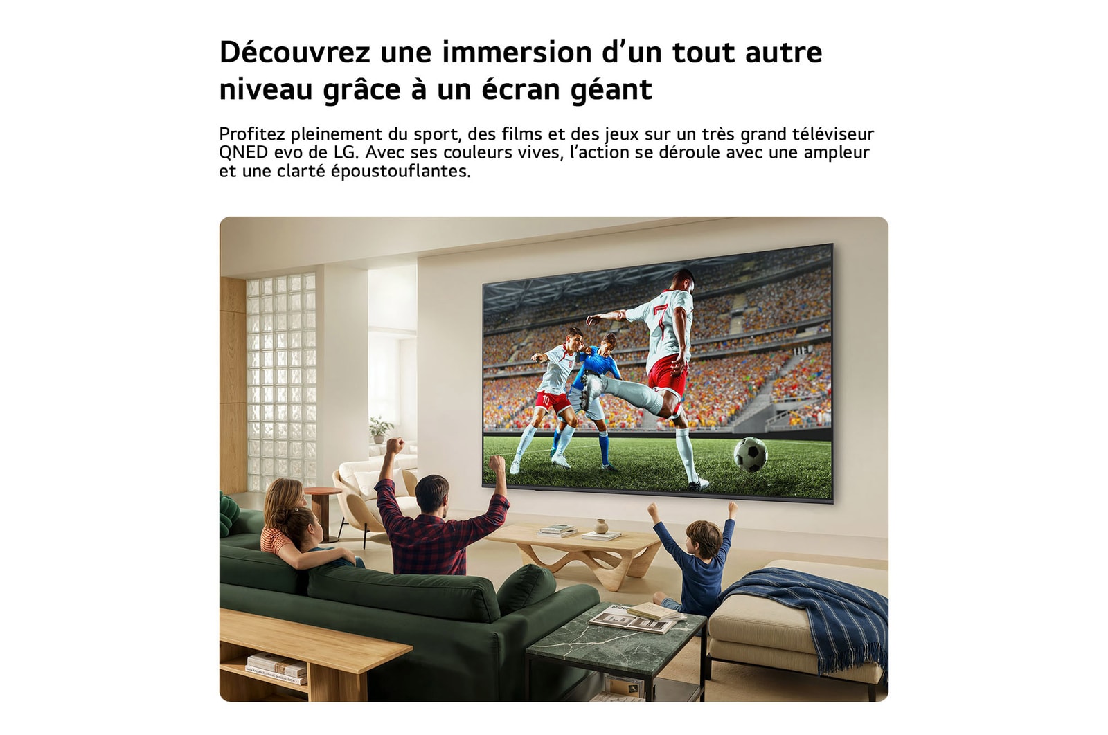 LG QNED evo AI QNED82 Mini LED’s alpha 8 AI Processor 4K Gen3 glows in blue light on a circuit board, highlighting AI processing performance with NPU x5.0 Faster Neural Processing, GPU 10% More Powerful Graphics, and 20% Memory Enhanced Throughput.
