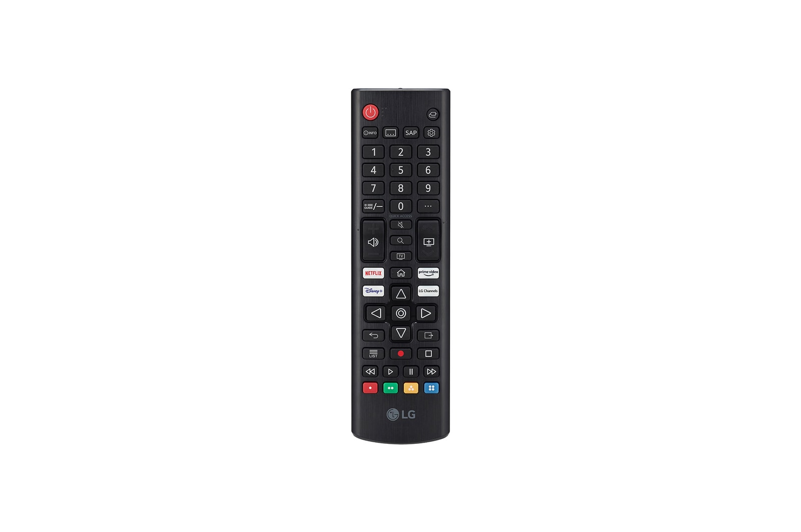 Front view of remote