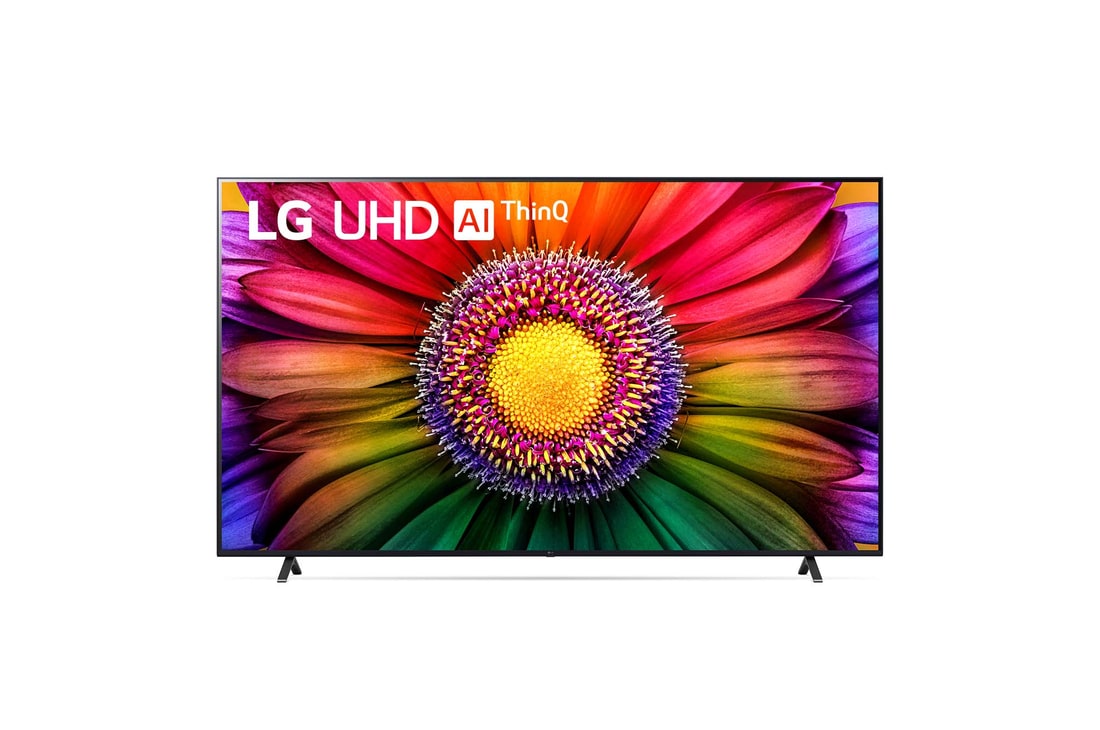 Vista frontal del televisor LG UHD
