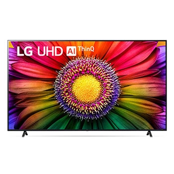 Vista frontal del televisor LG UHD