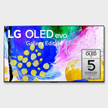 Vue de face avec LG OLED evo Gallery Edition à l'écran