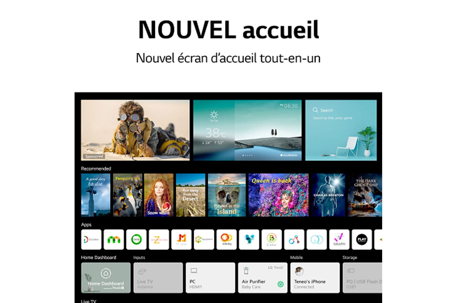 LG Téléviseur OLED intelligent 4K C1 de 65 po de LG, OLED65C1AUB