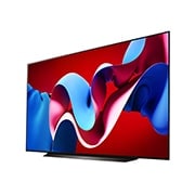 Vue latérale gauche légèrement inclinée du téléviseur OLED evo de LG, OLED C4