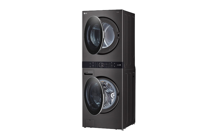LG Vue avant de Laveuse de 5,2 pi³ et sécheuse gaz de 7,4 pi³ WashTowerMCà chargement frontal de LG, WKGX201HBA, WKGX201HBA