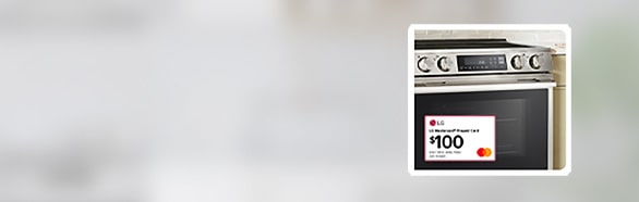 Recevez une carte LG Mastercard🅫 prépayée de 100 $ à l’achat d’une cuisinière à induction de LG admissible.